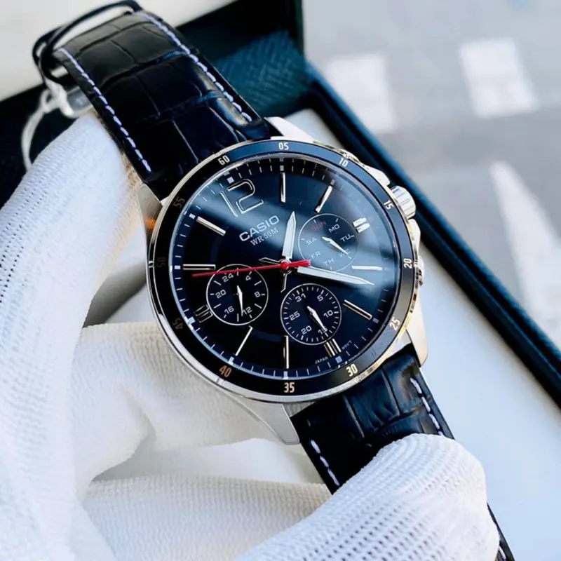 Casio Black Dial Multifunction Men's Watch- MTP-1374L-1AV